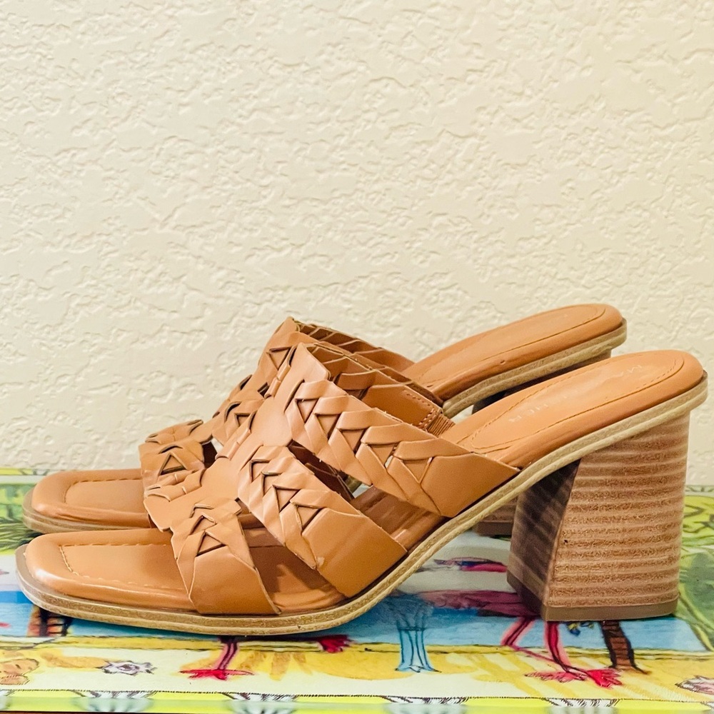 Marc Fisher Melita Block Heel Slide Sandals Size 8